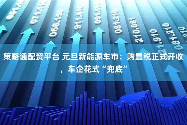 策略通配资平台 元旦新能源车市：购置税正式开收，车企花式“兜底”