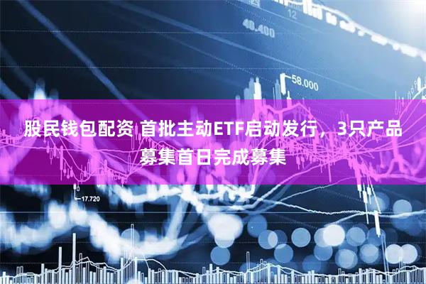 股民钱包配资 首批主动ETF启动发行,3只产品募集首日完成募集